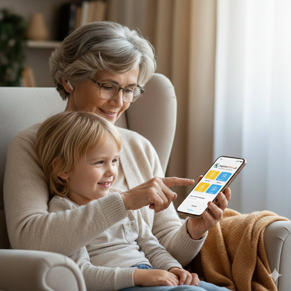 Babcia Halinka z wnuczkiem